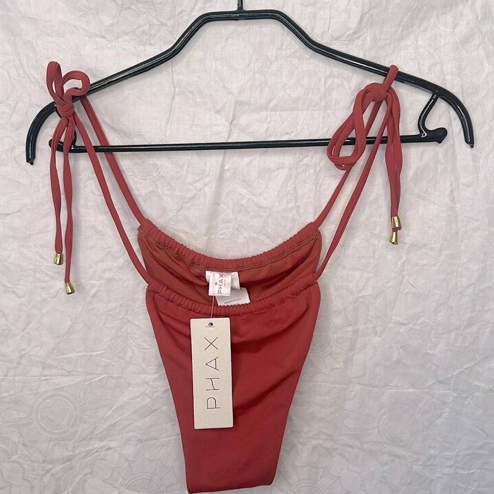 Hard to find! Swim suit “skimpy” bottom, in TANORG, size small